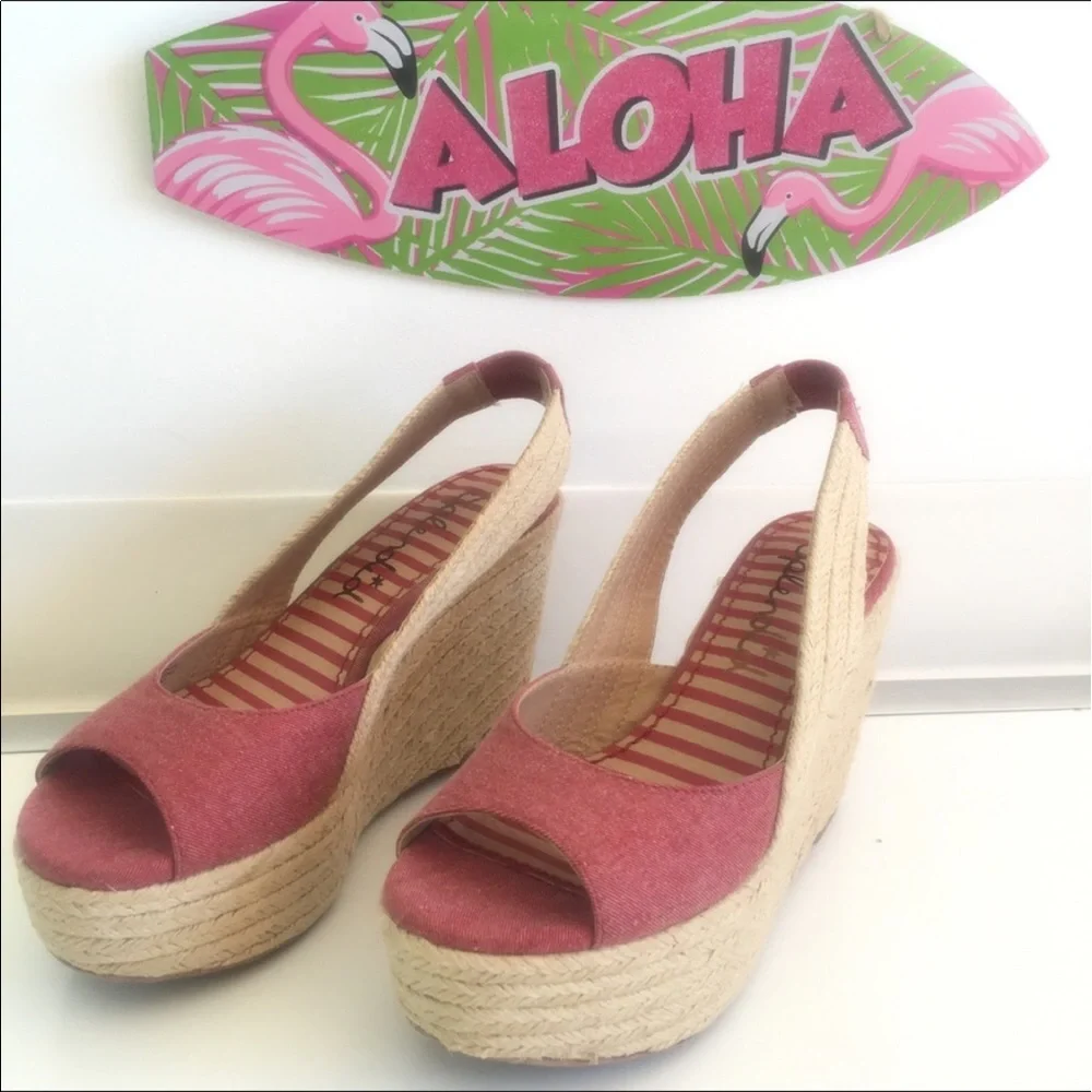 Splendid Seaside Jute Rope Platform Sling Wedge - Picture 3 of 7